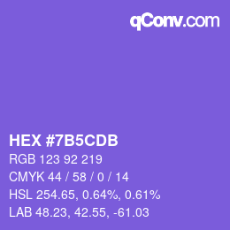 颜色代码: HEX #7B5CDB | qconv.com