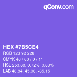 カラーコード: HEX #7B5CE4 | qconv.com