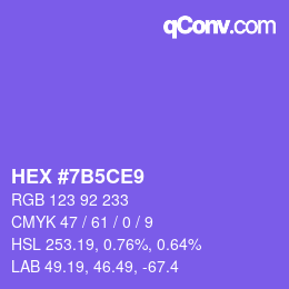 Color code: HEX #7B5CE9 | qconv.com