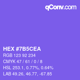 カラーコード: HEX #7B5CEA | qconv.com