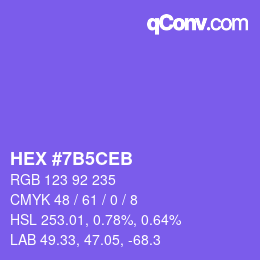 颜色代码: HEX #7B5CEB | qconv.com