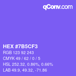 Color code: HEX #7B5CF3 | qconv.com