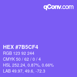 カラーコード: HEX #7B5CF4 | qconv.com