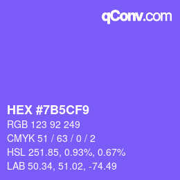 カラーコード: HEX #7B5CF9 | qconv.com