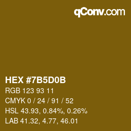 カラーコード: HEX #7B5D0B | qconv.com