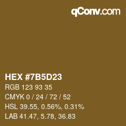 カラーコード: HEX #7B5D23 | qconv.com