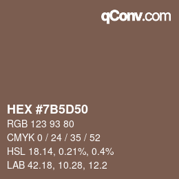 Color code: HEX #7B5D50 | qconv.com