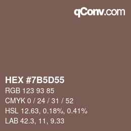 カラーコード: HEX #7B5D55 | qconv.com
