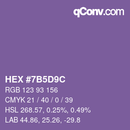 Color code: HEX #7B5D9C | qconv.com