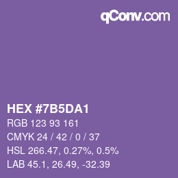 カラーコード: HEX #7B5DA1 | qconv.com