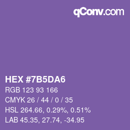 Color code: HEX #7B5DA6 | qconv.com