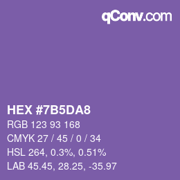 颜色代码: HEX #7B5DA8 | qconv.com