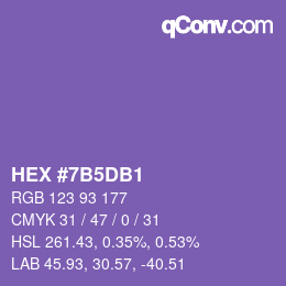 カラーコード: HEX #7B5DB1 | qconv.com