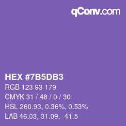 颜色代码: HEX #7B5DB3 | qconv.com