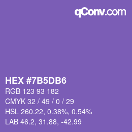 Color code: HEX #7B5DB6 | qconv.com