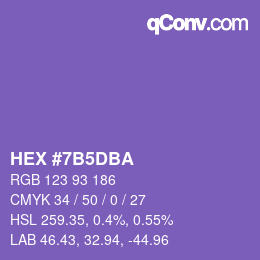 Color code: HEX #7B5DBA | qconv.com