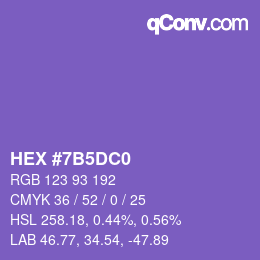 Color code: HEX #7B5DC0 | qconv.com