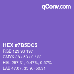 Color code: HEX #7B5DC5 | qconv.com