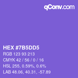 カラーコード: HEX #7B5DD5 | qconv.com