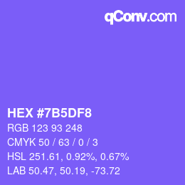 カラーコード: HEX #7B5DF8 | qconv.com