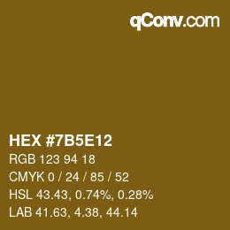 Color code: HEX #7B5E12 | qconv.com