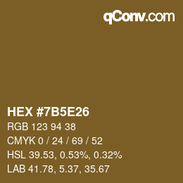 Color code: HEX #7B5E26 | qconv.com