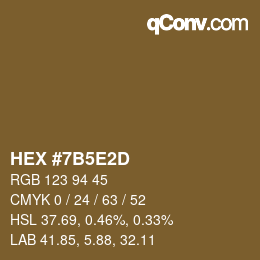 Color code: HEX #7B5E2D | qconv.com
