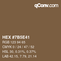 Color code: HEX #7B5E41 | qconv.com