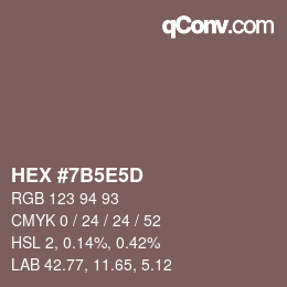 Color code: HEX #7B5E5D | qconv.com
