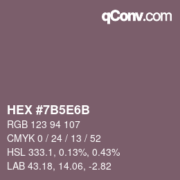 Código de color: HEX #7B5E6B | qconv.com