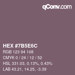 Farbcode: HEX #7B5E6C | qconv.com