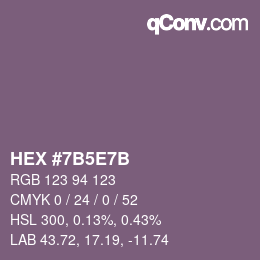 Code couleur: HEX #7B5E7B | qconv.com