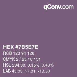 Farbcode: HEX #7B5E7E | qconv.com