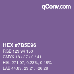 Color code: HEX #7B5E96 | qconv.com