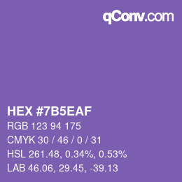 Código de color: HEX #7B5EAF | qconv.com