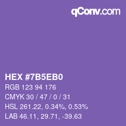 Color code: HEX #7B5EB0 | qconv.com