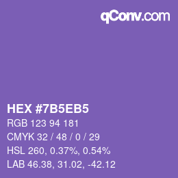 カラーコード: HEX #7B5EB5 | qconv.com