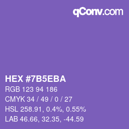 Color code: HEX #7B5EBA | qconv.com