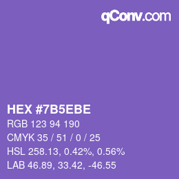 Color code: HEX #7B5EBE | qconv.com