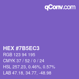 Color code: HEX #7B5EC3 | qconv.com