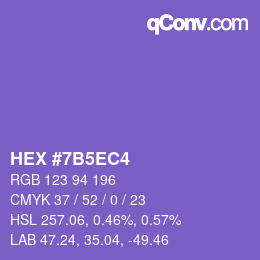 カラーコード: HEX #7B5EC4 | qconv.com