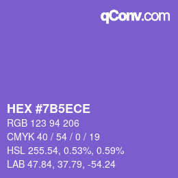 Color code: HEX #7B5ECE | qconv.com