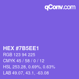 カラーコード: HEX #7B5EE1 | qconv.com