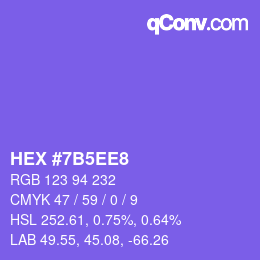 カラーコード: HEX #7B5EE8 | qconv.com