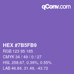 Color code: HEX #7B5FB9 | qconv.com