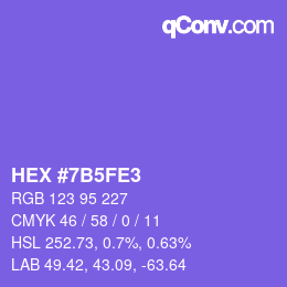 颜色代码: HEX #7B5FE3 | qconv.com