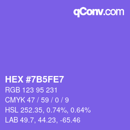 颜色代码: HEX #7B5FE7 | qconv.com