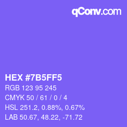 カラーコード: HEX #7B5FF5 | qconv.com