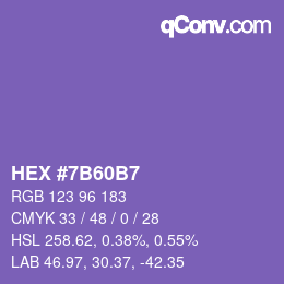 颜色代码: HEX #7B60B7 | qconv.com