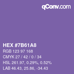 颜色代码: HEX #7B61A8 | qconv.com